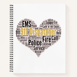 911 Dispatcher Word Cloud-Kaffee-Tasse Notizblock