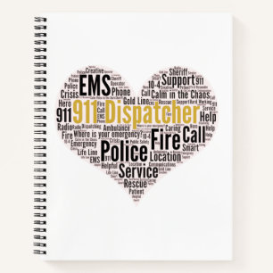 911 Dispatcher Word Cloud-Kaffee-Tasse Notizblock