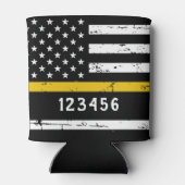 911 Flag für Personalisierte dünne Goldlinie beim Dosenkühler (Rückseite)