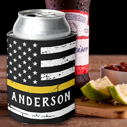 911 Flag für Personalisierte dünne Goldlinie beim Dosenkühler