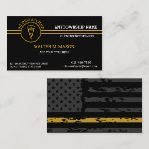 911 Flaggenflagge für die dünne Goldlinie der Disp Visitenkarte