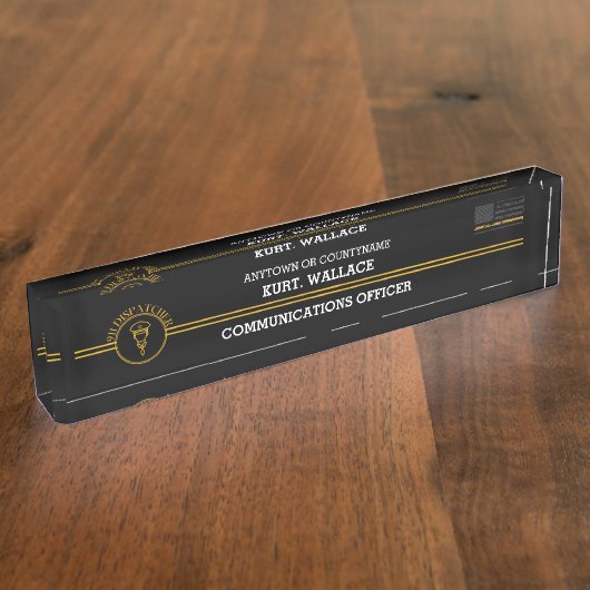911 Flaggenschalter für Thin-Gold-Linien in Dispat Namensplakette (Seite)