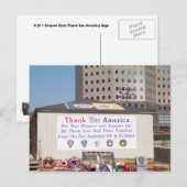 911 Ground Zero Vielen Dank, Amerika Postkarte (Vorne/Hinten)