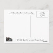 911 Ground Zero Vielen Dank, Amerika Postkarte (Rückseite)