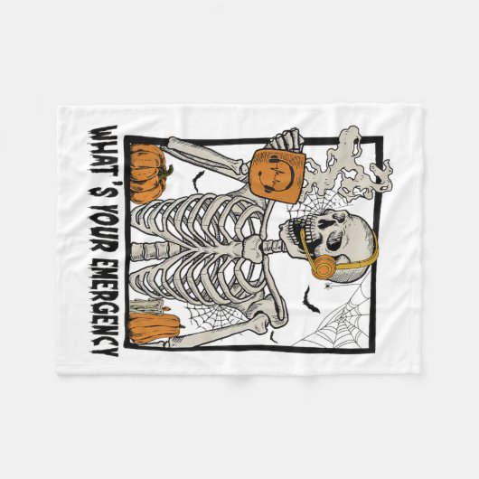 911 Halloween-Skelett, was dein Emerge ist Fleecedecke (Vorderseite (Horizontal))