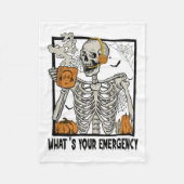 911 Halloween-Skelett, was dein Emerge ist Fleecedecke (Vorderseite)