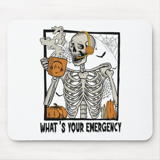 911 Halloween-Skelett, was dein Emerge ist Mousepad (Vorne)
