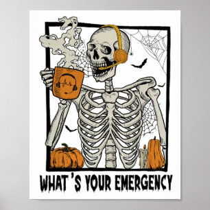 911 Halloween-Skelett, was dein Emerge ist Poster