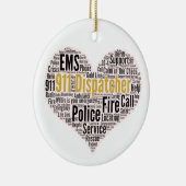 911 Keramik zum Versenden von Word Cloud Keramik Ornament (Rechts)