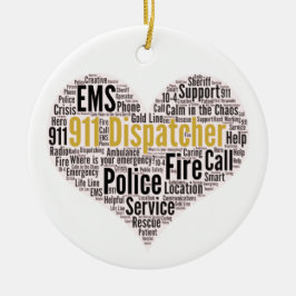 911 Keramik zum Versenden von Word Cloud Ornament