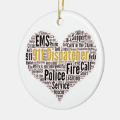 911 Keramik zum Versenden von Word Cloud Ornament (Links)