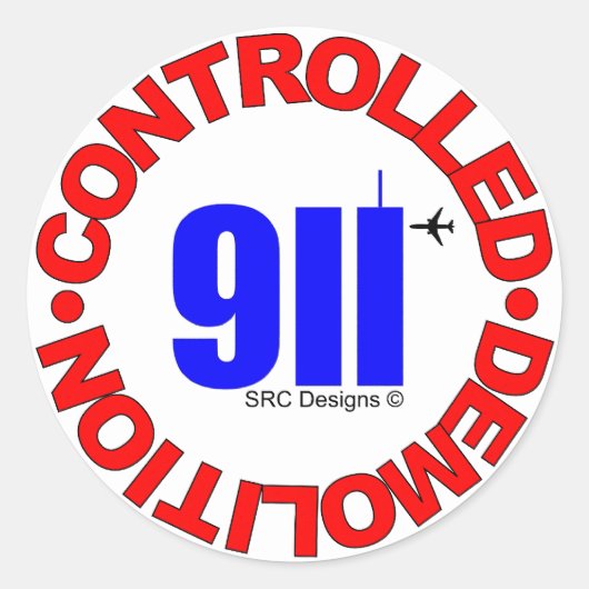 911 KONSPIRATIONSSCHALTER RUNDER AUFKLEBER (Vorderseite)