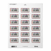 911 Memorial NY-Lizenzschild Adressaufkleber (Vorne)