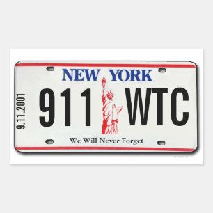 911 Memorial NY-Plate-Aufkleber 1 Rechteckiger Aufkleber