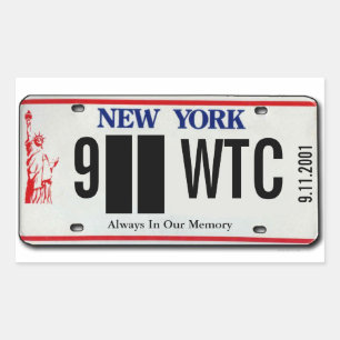 911 Memorial NY-Plate-Aufkleber 2 Rechteckiger Aufkleber