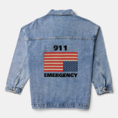 911 Notfall-Denimjacke Jeansjacke (Rückseite)