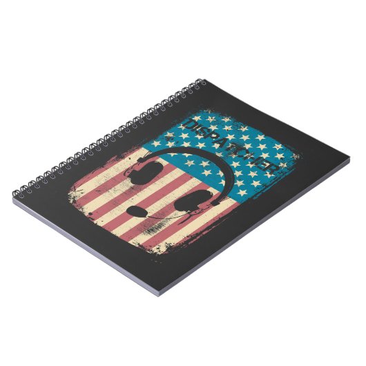 911 Operator-Dispatcher-Retro-amerikanisches Flag Notizblock (Linke Seite)