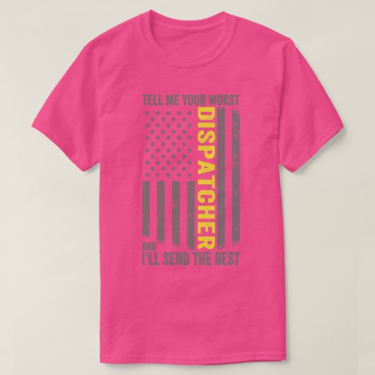 911 Operator US Flag Thin Gold Line Emergency Disp T-Shirt (Design vorne)