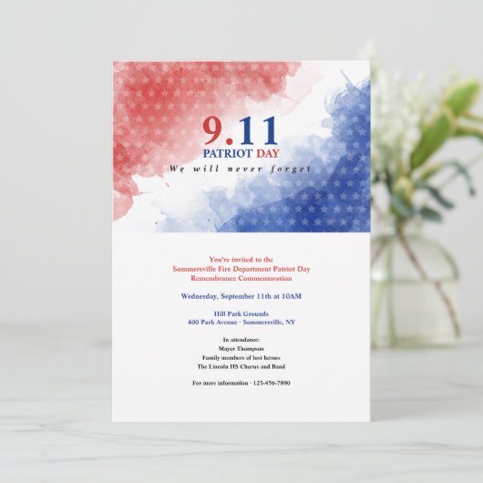 911 Patriot Day Einladung (Stehend Vorderseite)