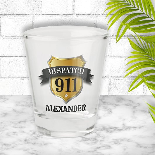 911 Personalisierter Dispatcher Schnapsglas