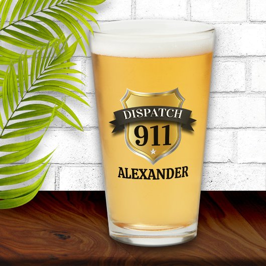 911 Personalisiertes Pint-Glas aus dem Versandraum Glas