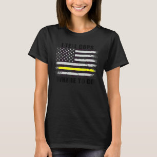 911 Rückführung der US-Flagge dünne gelbe Linie I  T-Shirt