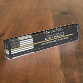 911 Schild mit dem Schild für den Namen des Dispat Namensplakette (Seite)