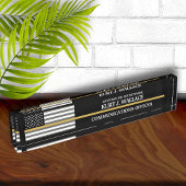 911 Schild mit dem Schild für den Namen des Dispat Namensplakette