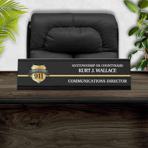 911 Schildschild-Namenspatrone für den Dispatcher Schreibtischnamensplakette