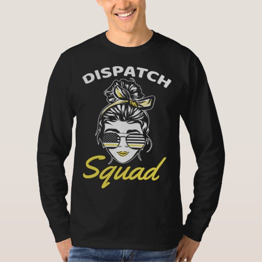 911 Squad Dispatcher Thin Yellow Line Dispatch Ame T-Shirt (Vorderseite)