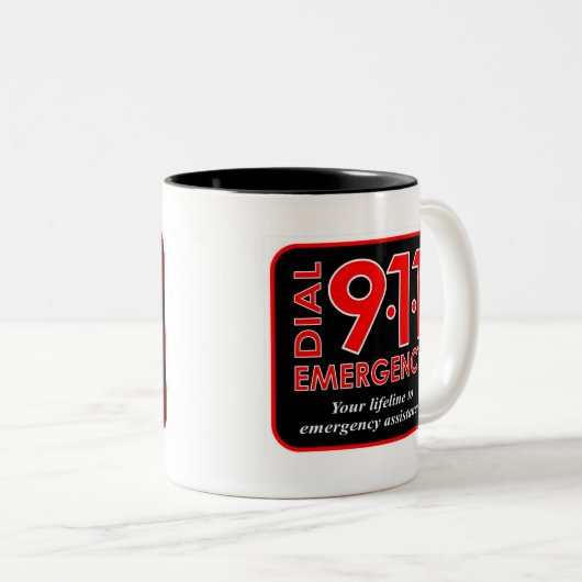 911" Tasse wählen des Notfall911" (VorderseiteRechts)
