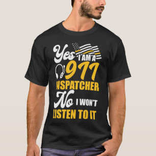 911 Thin Gold-Line-Dispatcher Ja I Bin 911 T-Shirt