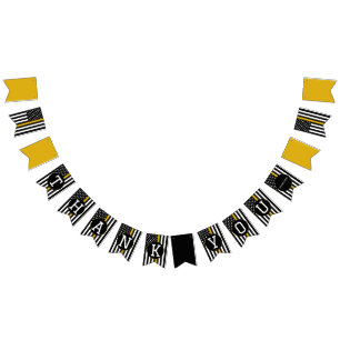 911 Thin Gold Line Dispatcher Vielen Dank Wimpelkette