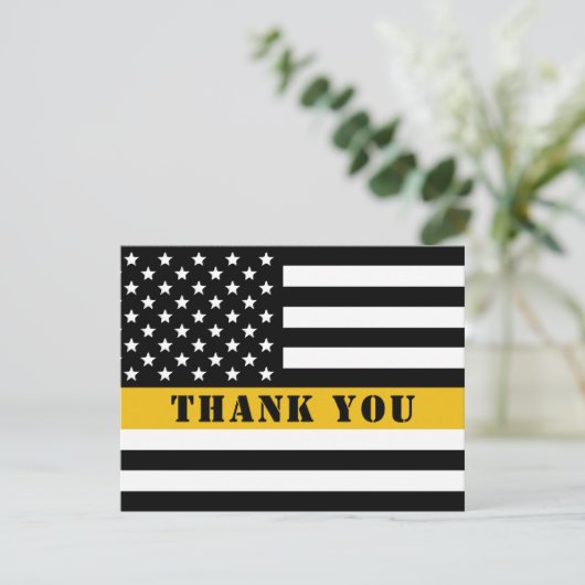 911 Wertsteigerung der Thin-Gold-Line-Flagge für d Dankeskarte (Stehend Vorderseite)