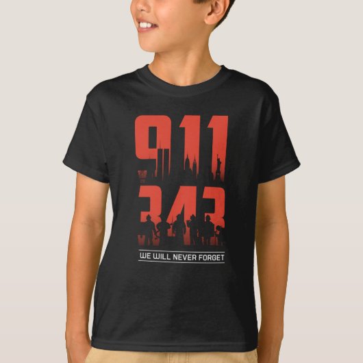 911 wir werden nie vergessen 343 Feuerwehrleute Pa T-Shirt (Vorderseite)