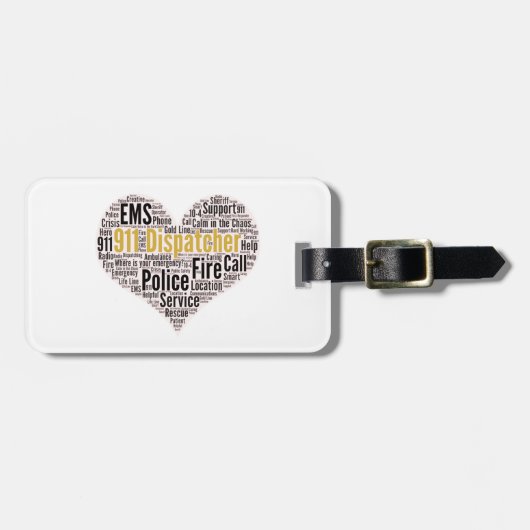 911 Word-Cloud für den Datenaustausch Gepäckanhänger (Vorderseite horizontal)