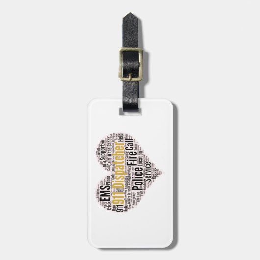 911 Word-Cloud für den Datenaustausch Gepäckanhänger (Vorderseite vertikal)