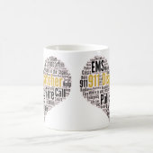 911 Word-Cloud für den Datenaustausch Kaffeetasse (Mittel)