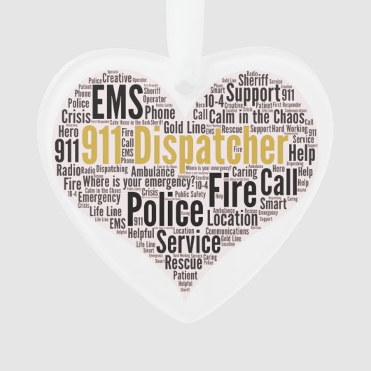 911 Word-Cloud für den Datenaustausch Ornament (Vorderseite)