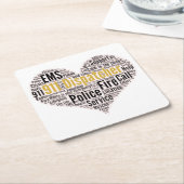 911 Word-Cloud für den Datenaustausch Rechteckiger Pappuntersetzer (angewinkelt)