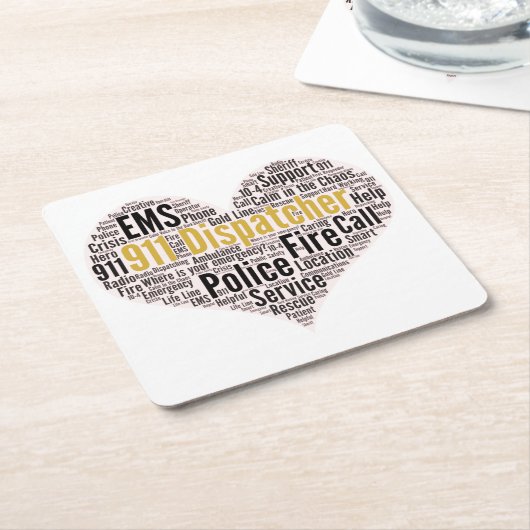 911 Word-Cloud für den Datenaustausch Rechteckiger Pappuntersetzer (angewinkelt)