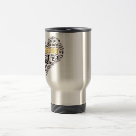 911 Word-Cloud für den Datenaustausch Reisebecher (Mittel)