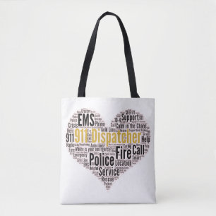 911 Word-Cloud für den Datenaustausch Tasche