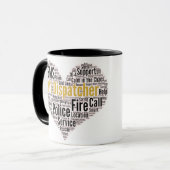 911 Word-Cloud für den Datenaustausch Tasse (Vorderseite Links)