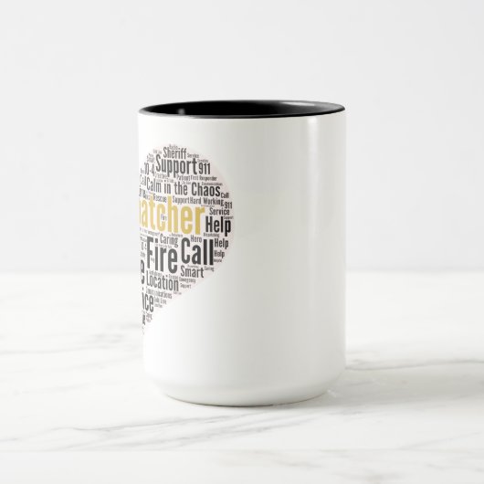 911 Word-Cloud für den Datenaustausch Tasse (Zentrum)