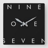 917 Bereichscode Quadratische Wanduhr (Vorderseite)