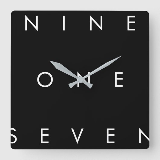 917 Bereichscode Quadratische Wanduhr (Vorderseite)