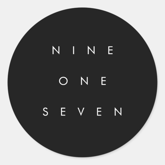 917 Bereichscode Runder Aufkleber (Vorderseite)