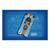 917 Daytona Blueprint Poster (Vorderseite)