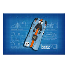 917 Daytona Blueprint Poster